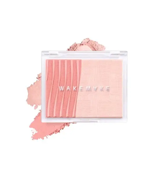 Wakemake Sheer Layering Dual Blusher 01 Cheerful Coral