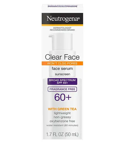 Neutrogena Clear Face Serum Sunscreen With Green Tea SPF 60+