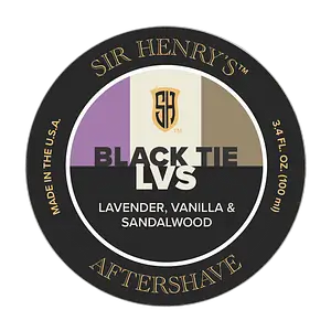 Sir Henry's Aftershave Splash Black Tie LVS Lavender, Vanilla, & Sandalwood