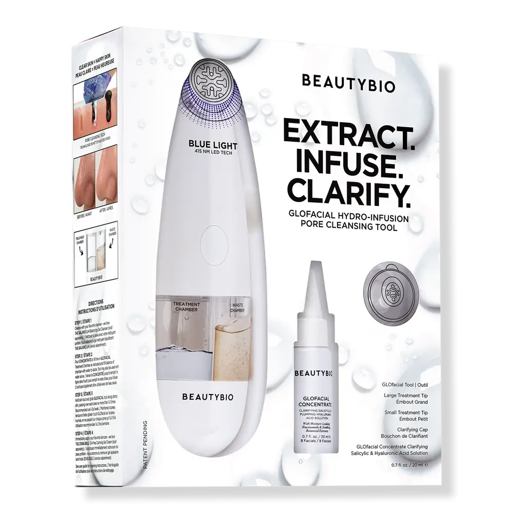 BeautyBio GLOfacial Hydro-Infusion Pore Cleansing + Blue LED Clarifying Tool