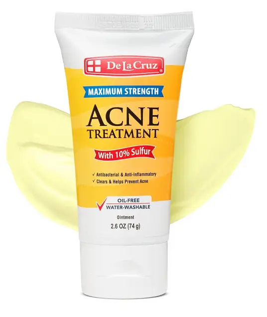 De La Cruz Maximum Strength Acne Treatment With 10% Sulfur Ointment Mask