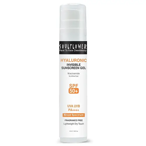 Soulflower Hyaluronic Invisible Sunscreen Gel SPF 50+