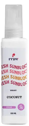 Rraw Skincare Cream Sunblock SPF 75 Coconut