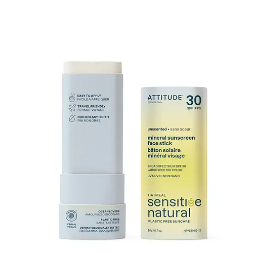 ATTITUDE Sensitive Natural Mineral Sunscreen Face Stick SPF 30