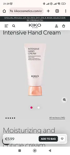 KIKO Milano Moisturizing and protective hand and cuticle cream