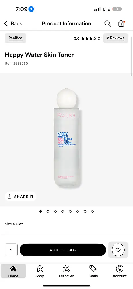 Pacifica Happy Water Gentle Skin Toner