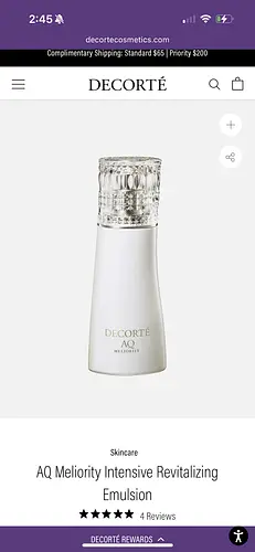 Decorte AQ Meliority Intensive Revitalizing Emulsion