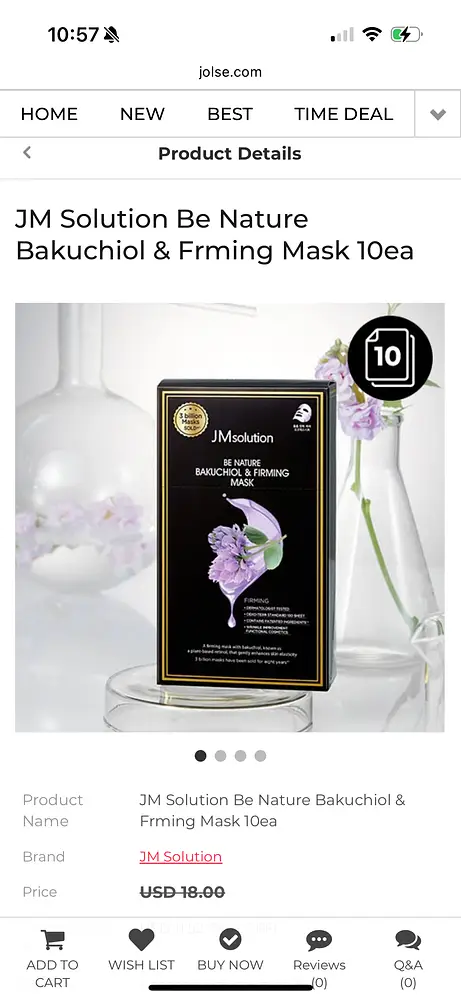 JMsolution Be Nature Bakuchiol & Firming Mask