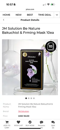 JMsolution Be Nature Bakuchiol & Firming Mask