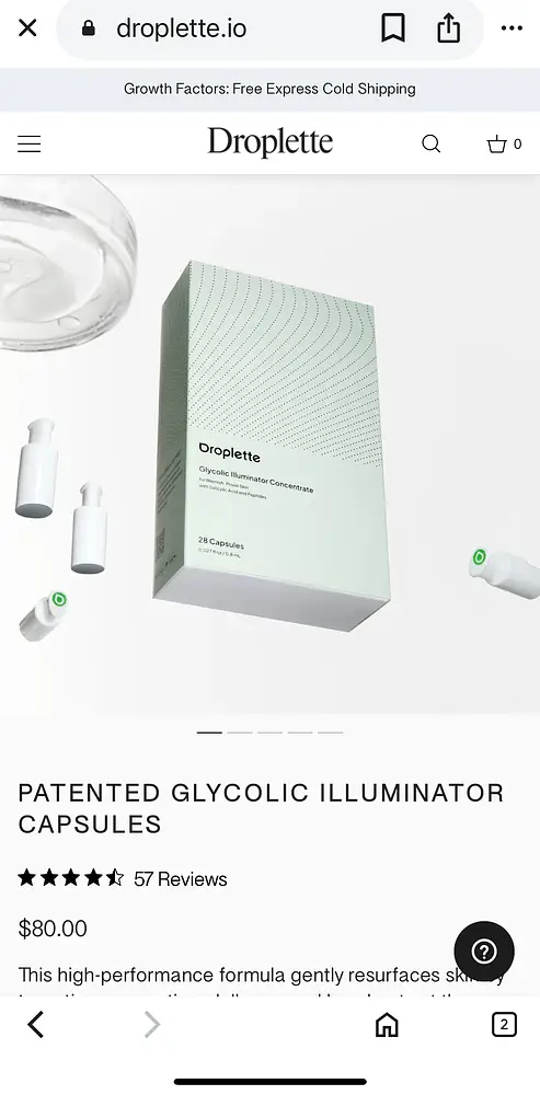 Droplette glycolic illuminator