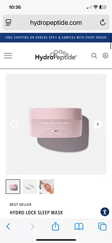 Hydropeptide Hydro-lock sleep mask