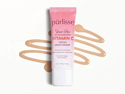 Purlisse Sheer Glow Strawberry Vitamin C Tinted Moisturizer Light Medium