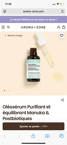 Aroma-Zone Oléosérum Purifiant et équilibrant Manuka & Postbiotiques