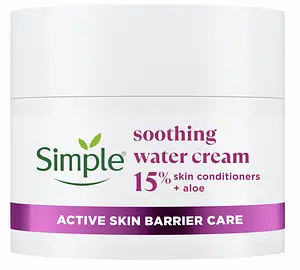 Simple Skincare Soothing Water Face Cream facial moisturiser with 15% skin conditioners, aloe and ceramide boosters