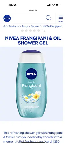 Nivea Frangipani & Oil Shower Gel