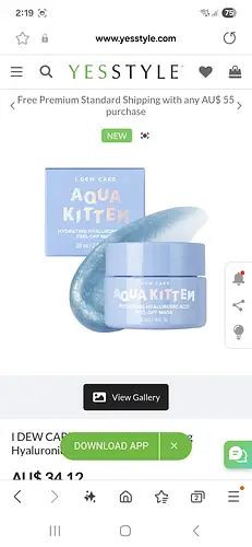 I Dew Care Aqua Kitten Hydrating Hyaluronic Acid Peel-Off Mask