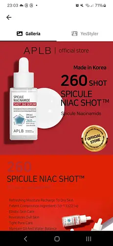 APLB Spicule Niacinamide Shot 260 Serum