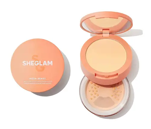 SHEGLAM Insta-Ready Face & Under Eye Setting Powder Duo Toasted almond