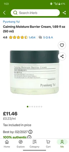 Pyunkang Yul Calming moisture barrier cream