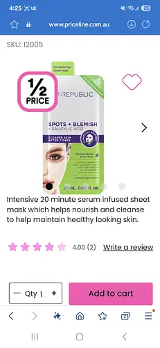 Skin Republic Spots & Blemish Anti-Spot & Pore Refining Face Mask Sheet