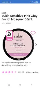 Sukin Sensitive Pink Clay Facial Masque