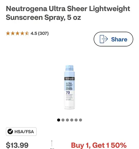 Neutrogena Ultra Sheer Lightweight Sunscreen Spray SPF70
