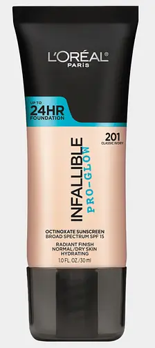 L'Oreal Infallible Pro-Glow Foundation 201 Classic Ivory