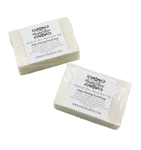 Rachel Rene Patchouli Mint French Green Clay Facial Soap Bar
