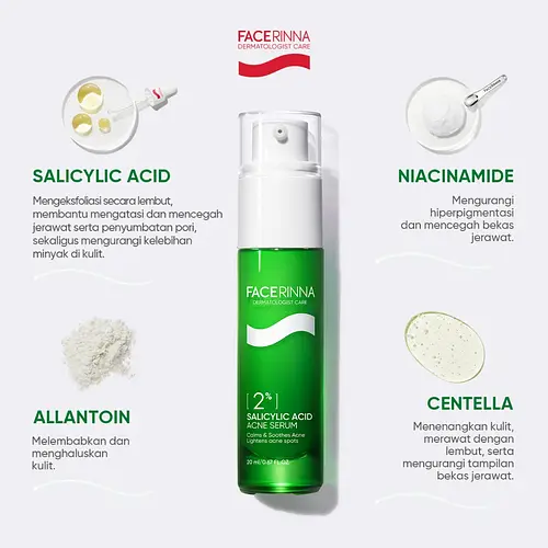 Facerinna 2% Salicylic Acid + 2% Niacinamide Acne Serum 20ml