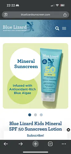 Blue Lizard Kids Mineral Sunscreen SPF 50