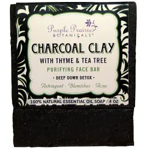 Purple Prairie Charcoal clay and thyme purifying face soap