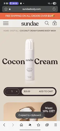 Sundae Coconut Cream Foaming Body Wash