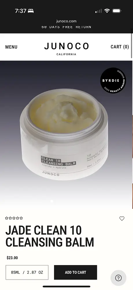 JUNO & Co JADE CLEAN 10 CLEANSING BALM