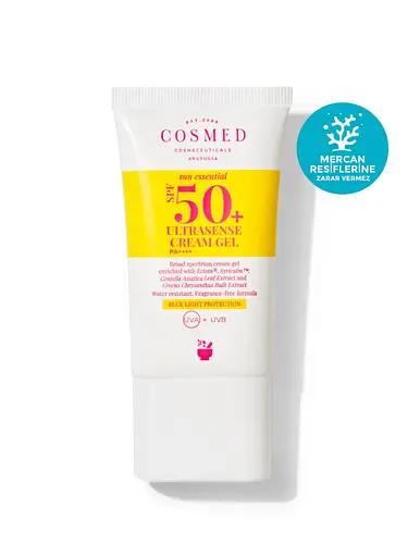 Cosmed Ultrasense Cream Gel Hassas ve Kızarıklığa Eğilimli Ciltler için Yatıştırıcı, Sakinleştirici Yüz Güneş Kremi - Yeni Nesil Filtreler 40 ml