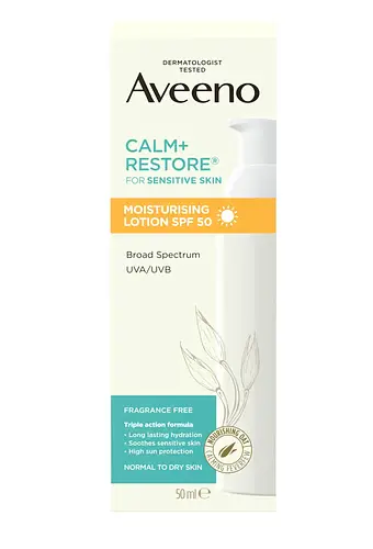 Aveeno Calm + Restore Moisturising Lotion SPF 50 UK