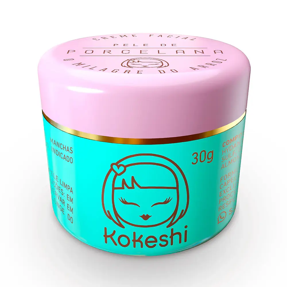 Kokeshi Hidratante Facial Pele De Porcelana