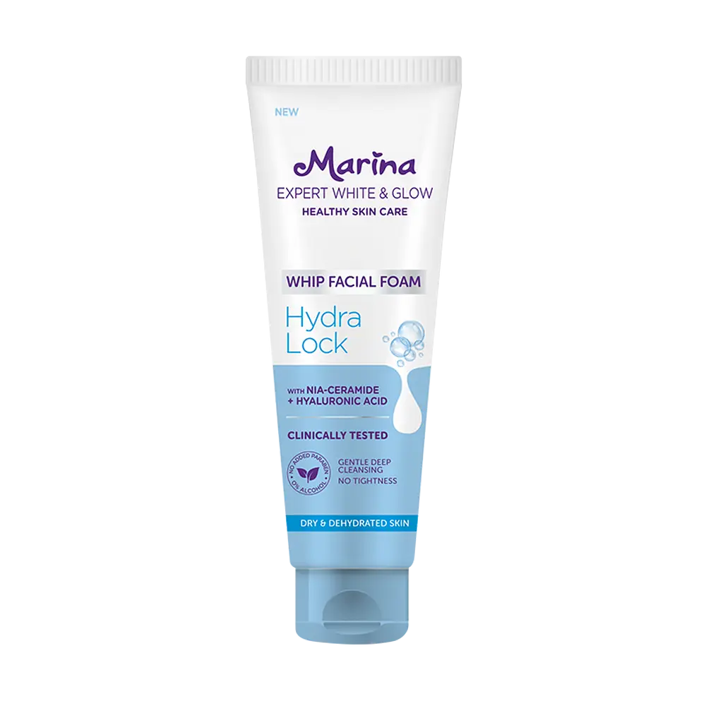 Marina Expert White & Glow Whip Facial Foam- Hydra Lock