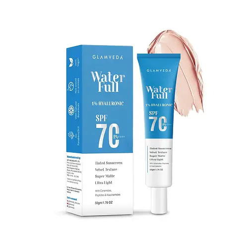 Glamveda Water Full 1% Hyaluronic Tinted Sunscreen SPF 70