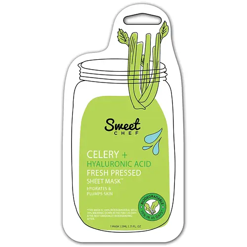Sweet Chef Fresh Pressed Sheet Mask Celery + Hyaluronic Acid