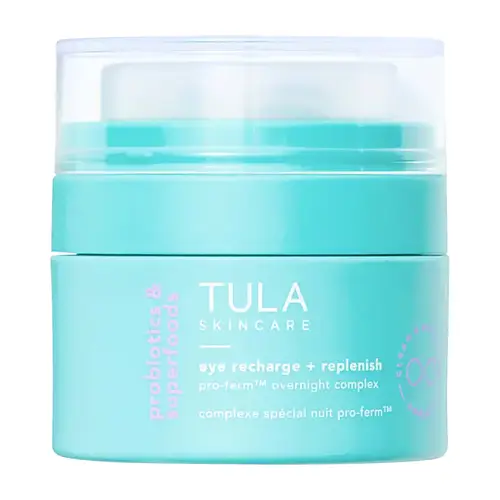 Tula Skincare Eye Recharge + Replenish Pro-Ferm™ Overnight Eye Cream with Bakuchiol and Peptides