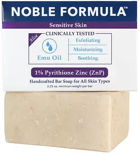 Noble Formula 1% Pyrithione Zinc (ZnP) Bar Soap Emu Oil