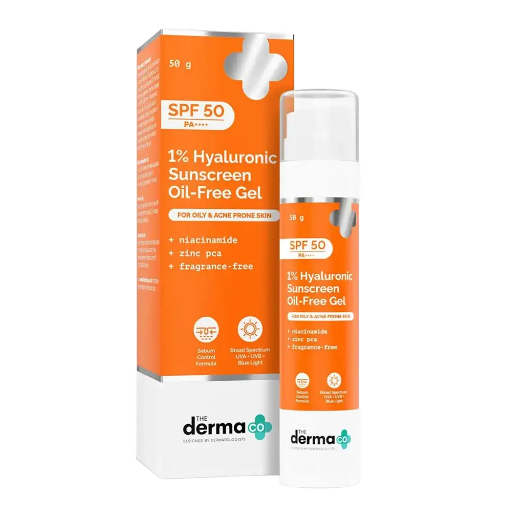 The Derma Co 1% Hyaluronic Sunscreen Oil-Free Gel SPF 50
