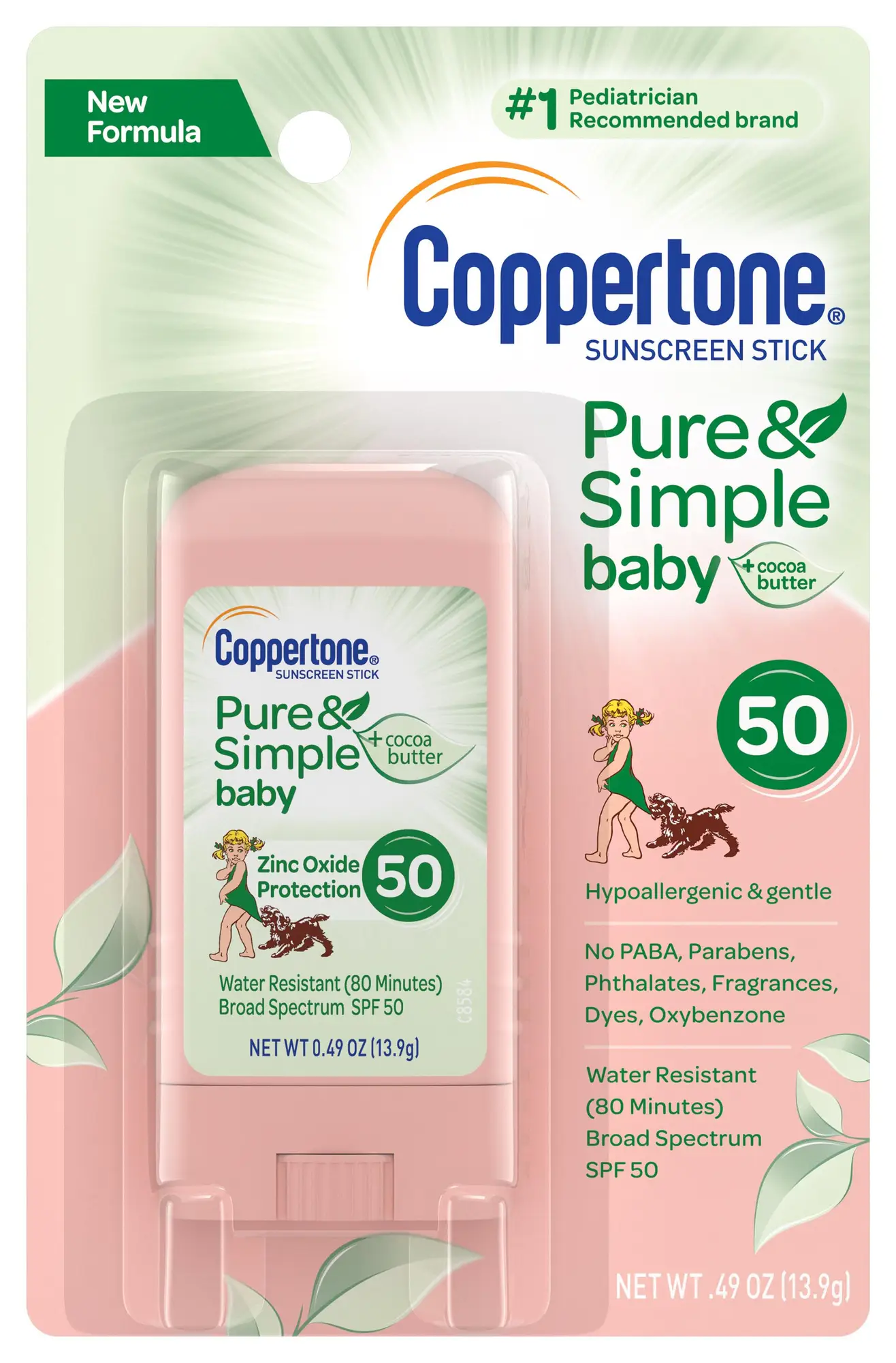 Coppertone Pure & Simple Baby Sunscreen Stick SPF 50