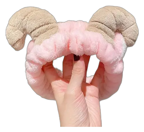 Arso Raso Sheep Horn Face Wash Headband Pink