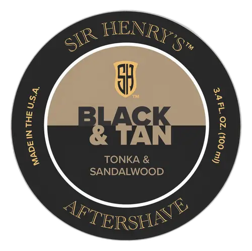 Sir Henry's Aftershave Splash Black & Tan Tonka & Sandalwood