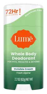 Lume Whole Body Deodorant Invisible Cream Stick Fresh Alpine