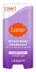 Lume Whole Body Deodorant Invisible Cream Stick Lavender Sage