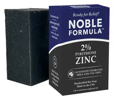Noble Formula Activated Charcoal + Shea & Tea Tree 2% Pyrithione Zinc (ZnP) Bar Soap