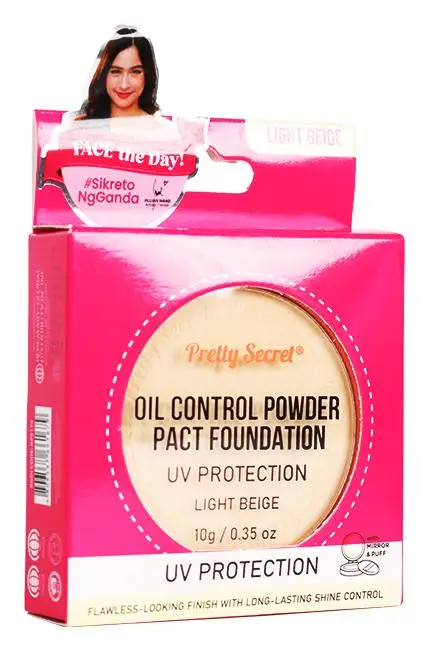 Pretty Secret Oil Control Powder Pact Foundation Light Beige