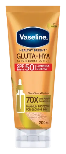 Vaseline Gluta-Hya Serum Burst Luminous Defense Sunscreen SPF 50 Indonesia